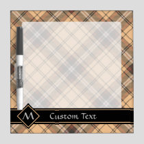 Beige and Brown Tartan Dry Erase Board