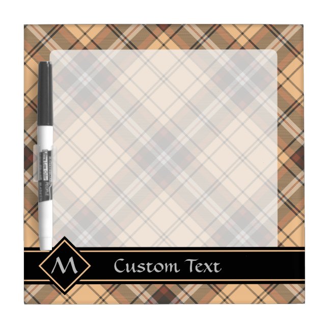 Beige and Brown Tartan Dry Erase Board (Front)