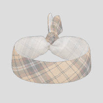 Beige and Brown Tartan Elastic Hair Tie