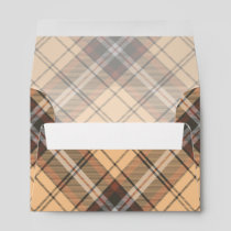 Beige and Brown Tartan Envelope