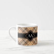 Beige and Brown Tartan Espresso Cup