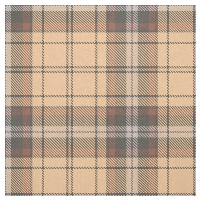 Beige and Brown Tartan Fabric (Swatch)