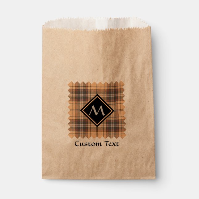 Beige and Brown Tartan Favor Bag (Front)