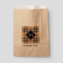 Beige and Brown Tartan Favor Bag