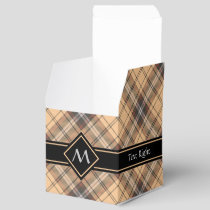 Beige and Brown Tartan Favor Box
