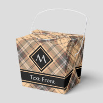 Beige and Brown Tartan Favor Box