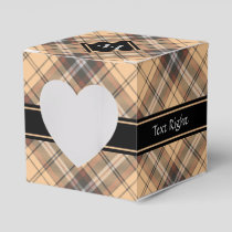 Beige and Brown Tartan Favor Box