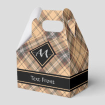 Beige and Brown Tartan Favor Box