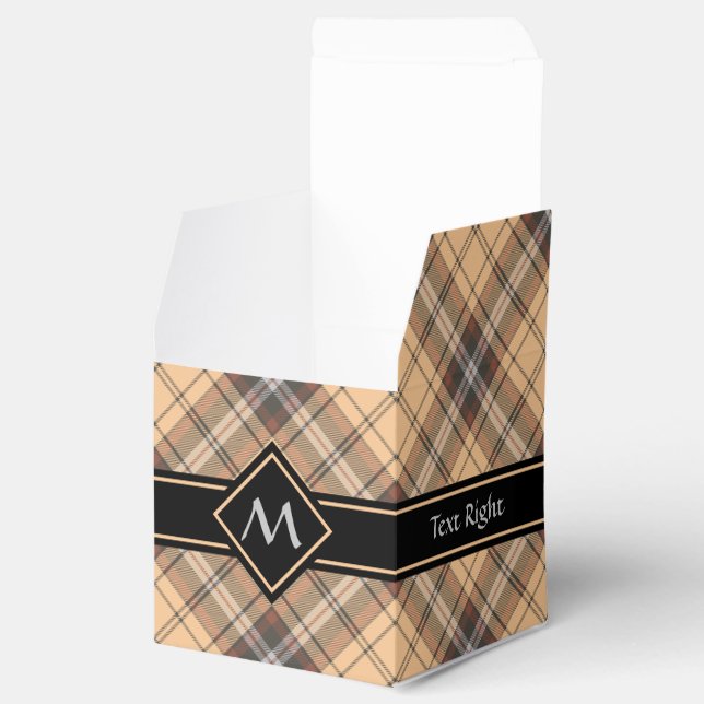 Beige and Brown Tartan Favor Boxes (Opened)