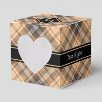 Beige and Brown Tartan Favor Boxes