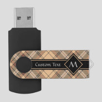 Beige and Brown Tartan Flash Drive