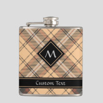 Beige and Brown Tartan Flask