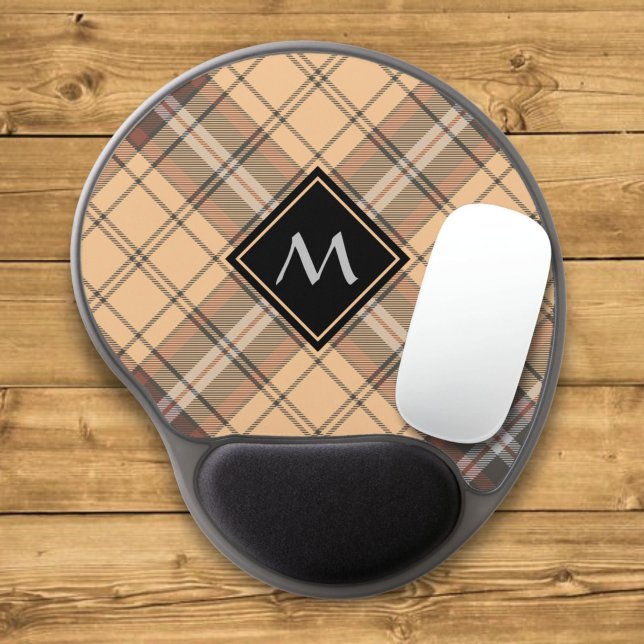 Beige and Brown Tartan Gel Mouse Pad (Creator Uploaded)