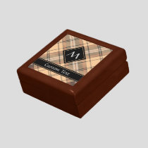 Beige and Brown Tartan Gift Box