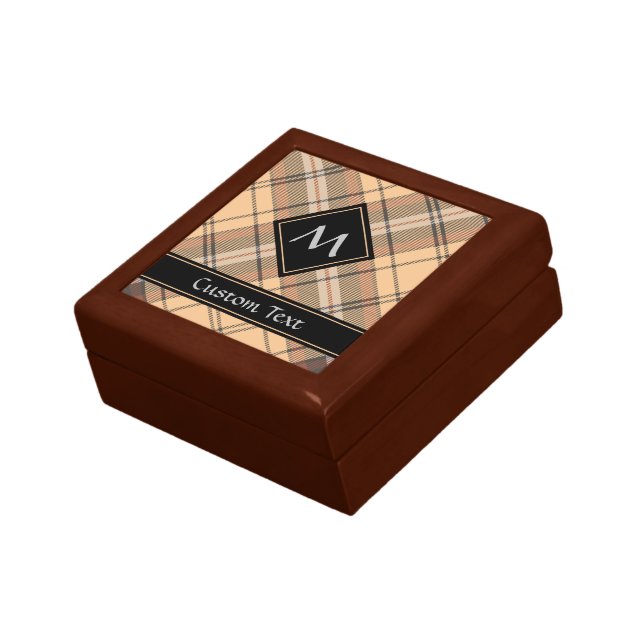 Beige and Brown Tartan Gift Box (Side)