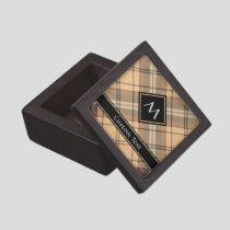 Beige and Brown Tartan Gift Box