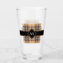 Beige and Brown Tartan Glass