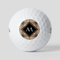 Beige and Brown Tartan Golf Balls