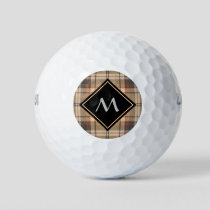 Beige and Brown Tartan Golf Balls