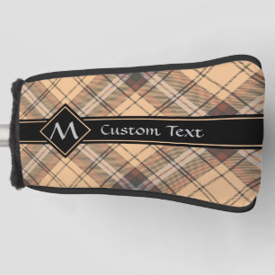 Beige and Brown Tartan Golf Head Cover