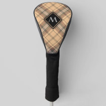 Beige and Brown Tartan Golf Head Cover