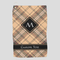 Beige and Brown Tartan Golf Towel