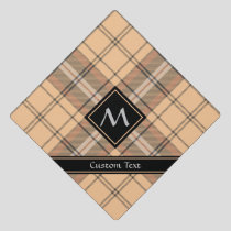 Beige and Brown Tartan Graduation Cap Topper