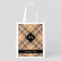 Beige and Brown Tartan Grocery Bag