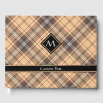 Beige and Brown Tartan Guest Book