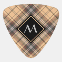 Beige and Brown Tartan Guitar Pick