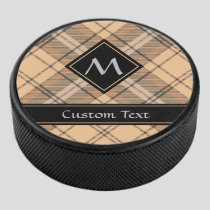 Beige and Brown Tartan Hockey Puck