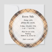 Beige and Brown Tartan Invitation