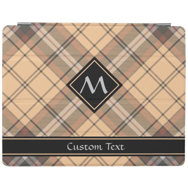 Beige and Brown Tartan iPad Smart Cover (Horizontal)