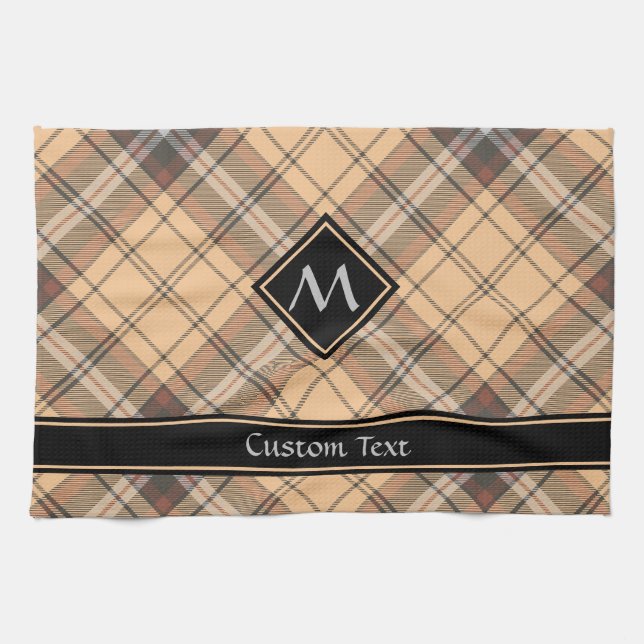 Beige and Brown Tartan Kitchen Towel (Horizontal)