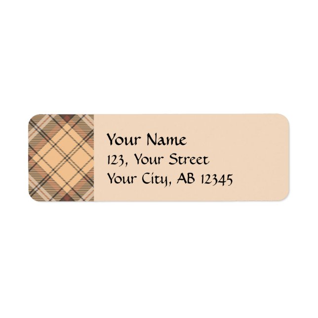 Beige and Brown Tartan Label (Front)