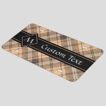 Beige and Brown Tartan License Plate