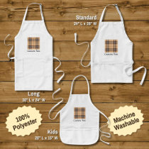 Beige and Brown Tartan Long Apron