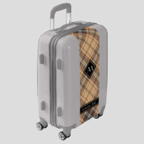 Beige and Brown Tartan Luggage