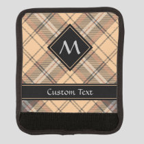 Beige and Brown Tartan Luggage Handle Wrap