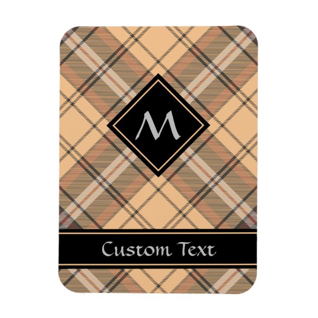 Beige and Brown Tartan Magnet (Vertical)