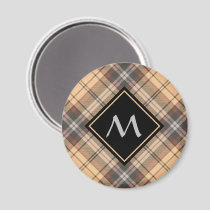 Beige and Brown Tartan Magnet
