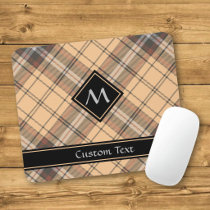 Beige and Brown Tartan Mouse Pad