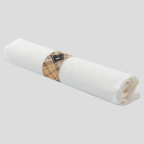 Beige and Brown Tartan Napkin Bands