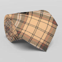 Beige and Brown Tartan Neck Tie