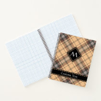 Beige and Brown Tartan Notebook