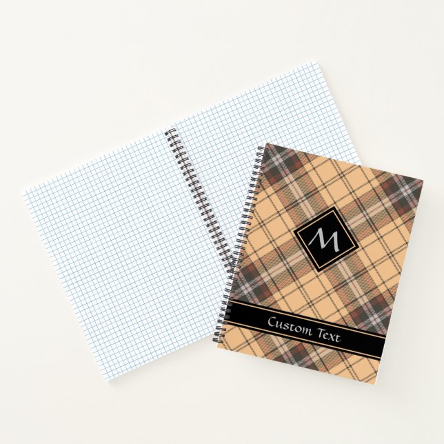 Beige and Brown Tartan Notebook (Inside)