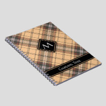 Beige and Brown Tartan Notebook