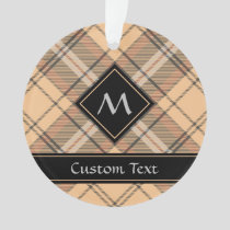 Beige and Brown Tartan Ornament