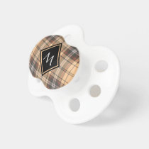 Beige and Brown Tartan Pacifier