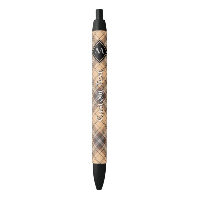 Beige and Brown Tartan Pen (Front Vertical)
